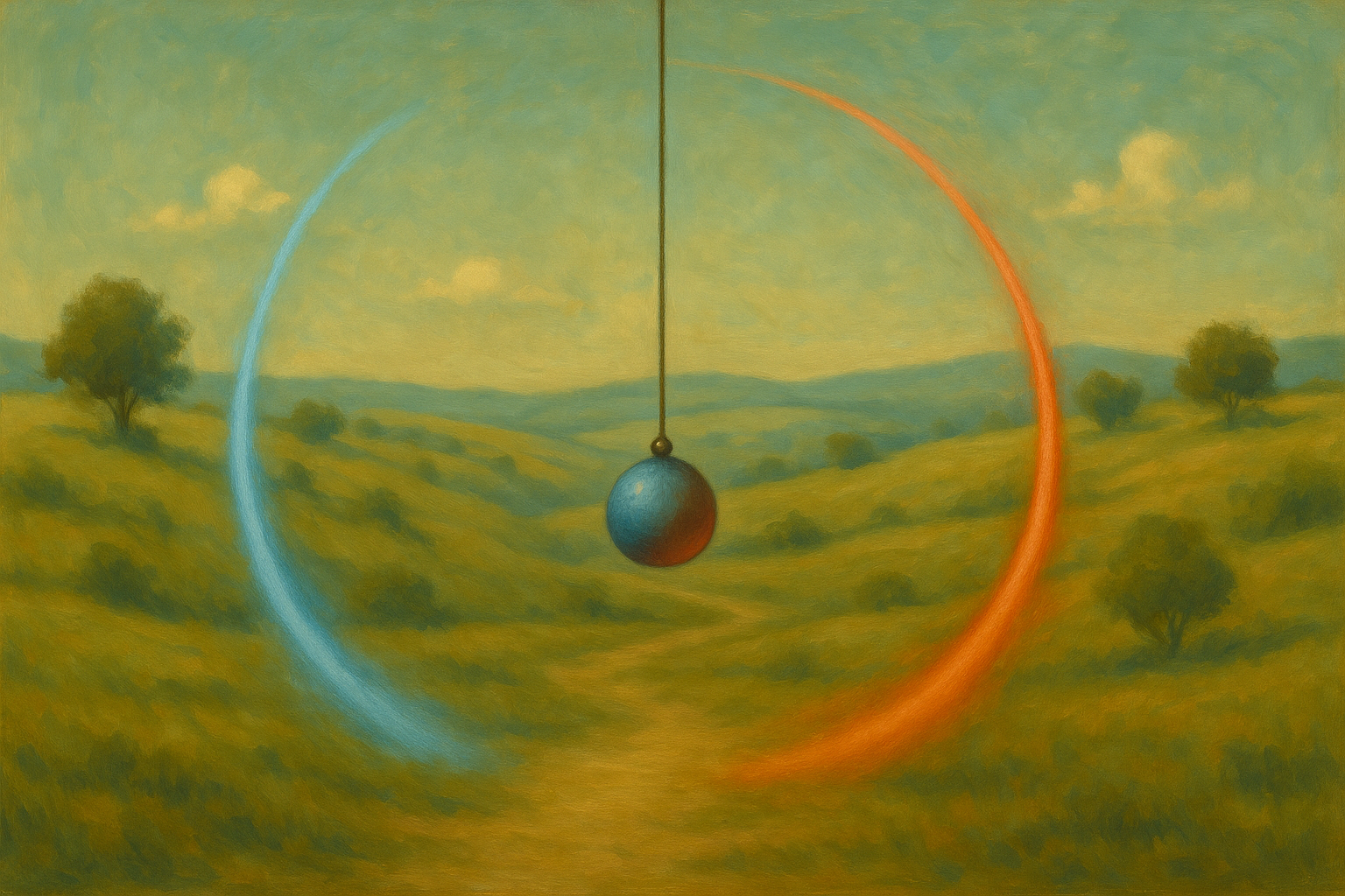 Political pendulum visualization showing ideological trajectory of U.S. legislation over time.